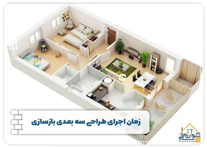 زمان اجرای طراحی سه بعدی بازسازی